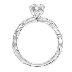 ArtCarved Bridal Artcarved Bridal Semi-Mounted With Side Stones Contemporary Twist Engagement Ring Cassidy 14K White Gold