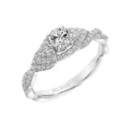 ArtCarved Bridal Artcarved Bridal Mounted Mined Live Center Contemporary One Love Engagement Ring Dakota 14K White Gold