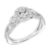 ArtCarved Bridal Artcarved Bridal Semi-Mounted With Side Stones Contemporary One Love Halo Engagement Ring Camryn 14K White Gold