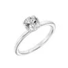 ArtCarved Bridal Artcarved Bridal Semi-Mounted With Side Stones Classic Solitaire Engagement Ring Elyse 18K White Gold