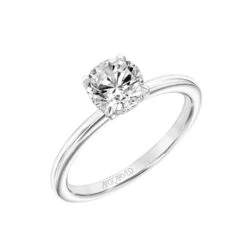 ArtCarved Bridal Artcarved Bridal Mounted With CZ Center Classic Solitaire Engagement Ring Elyse 18K White Gold