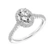 ArtCarved Bridal Artcarved Bridal Mounted With CZ Center Classic Halo Engagement Ring Jocelyn 18K White Gold