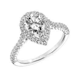 ArtCarved Bridal Artcarved Bridal Mounted With CZ Center Classic Halo Engagement Ring Melissa 14K White Gold