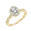ArtCarved Bridal Artcarved Bridal Mounted With CZ Center Contemporary Halo Engagement Ring Paley 18K Yellow Gold