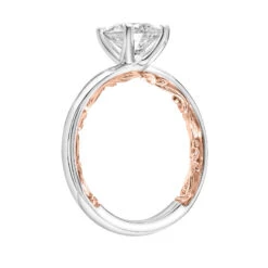 ArtCarved Bridal Artcarved Bridal Unmounted No Stones Classic Lyric Solitaire Engagement Ring Tia 14K White Gold Primary & 14K Rose Gold
