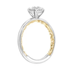 ArtCarved Bridal Artcarved Bridal Unmounted No Stones Classic Lyric Solitaire Engagement Ring Beryl 14K White Gold Primary & 14K Yellow Gold