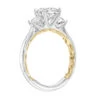 ArtCarved Bridal Artcarved Bridal Mounted With CZ Center Classic Lyric 3-Stone Engagement Ring Christy 18K White Gold Primary & 18K Yellow Gold