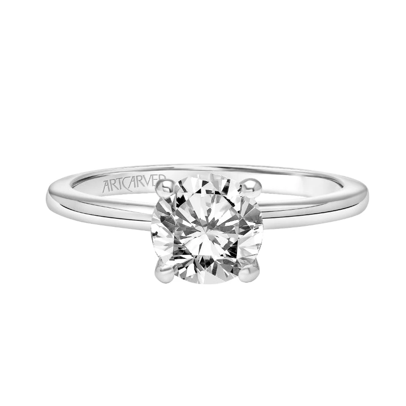 ArtCarved Bridal Artcarved Bridal Unmounted No Stones Classic Solitaire Engagement Ring Missy 18K White Gold - Image 2