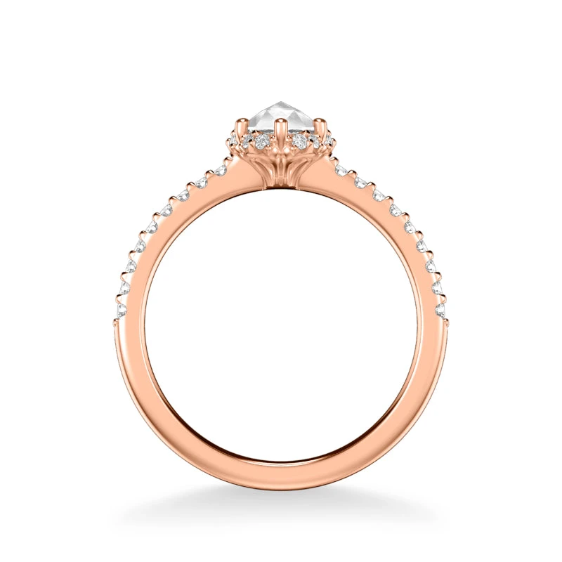 ArtCarved Bridal Artcarved Bridal Mounted Mined Live Center Classic Halo Engagement Ring Madelyn 14K Rose Gold - Image 3
