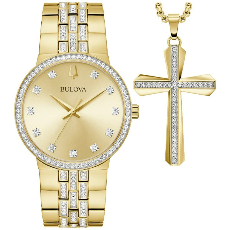 Bulova Bulova Box Set BUL Crystal Mens Stainless Steel - Image 2