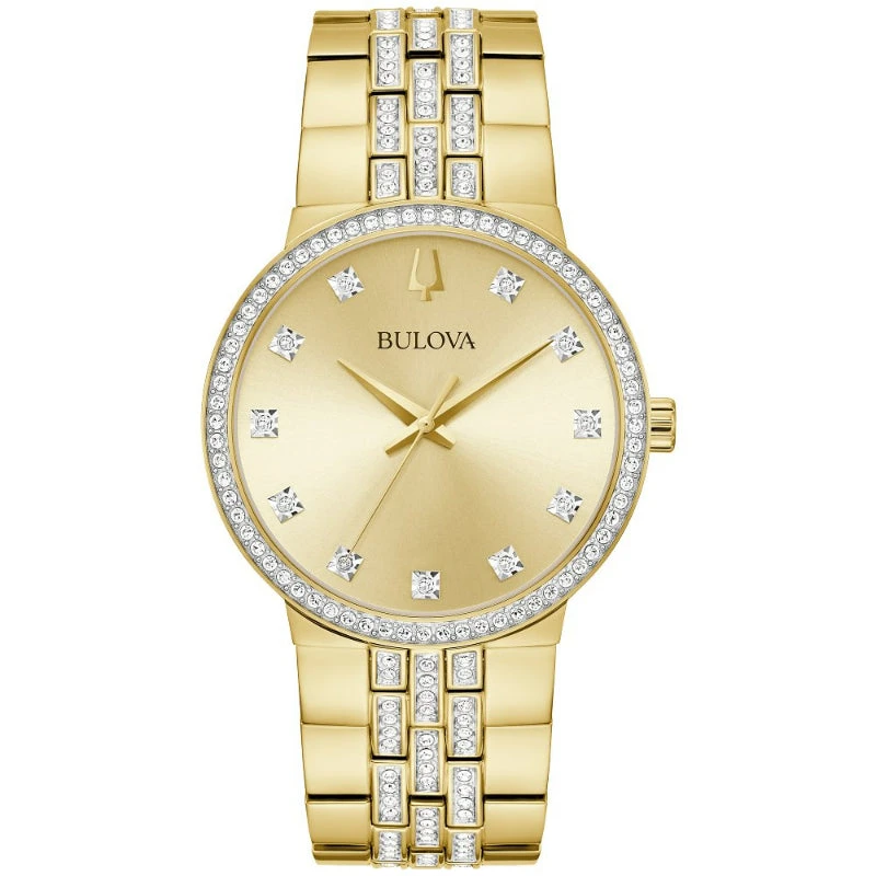Bulova Bulova Box Set BUL Crystal Mens Stainless Steel