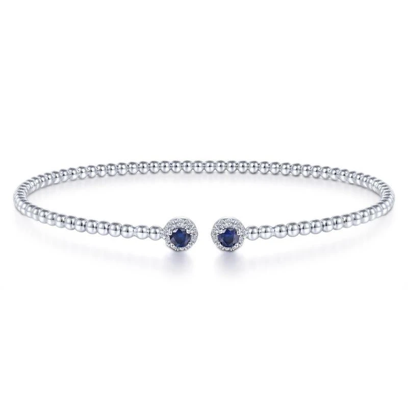 Gabriel & Co. Fashion Gabriel & Co. 14k White Gold Bujukan Gemstone & Diamond Bangle Bracelet