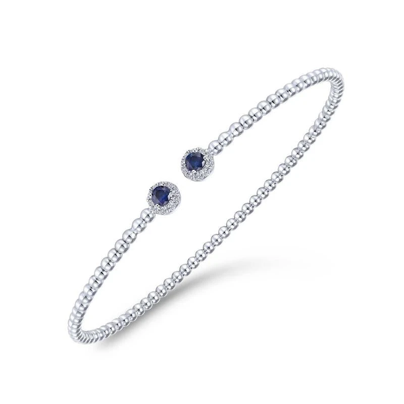 Gabriel & Co. Fashion Gabriel & Co. 14k White Gold Bujukan Gemstone & Diamond Bangle Bracelet - Image 2