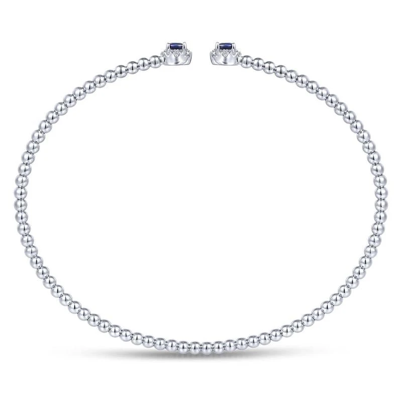 Gabriel & Co. Fashion Gabriel & Co. 14k White Gold Bujukan Gemstone & Diamond Bangle Bracelet - Image 3