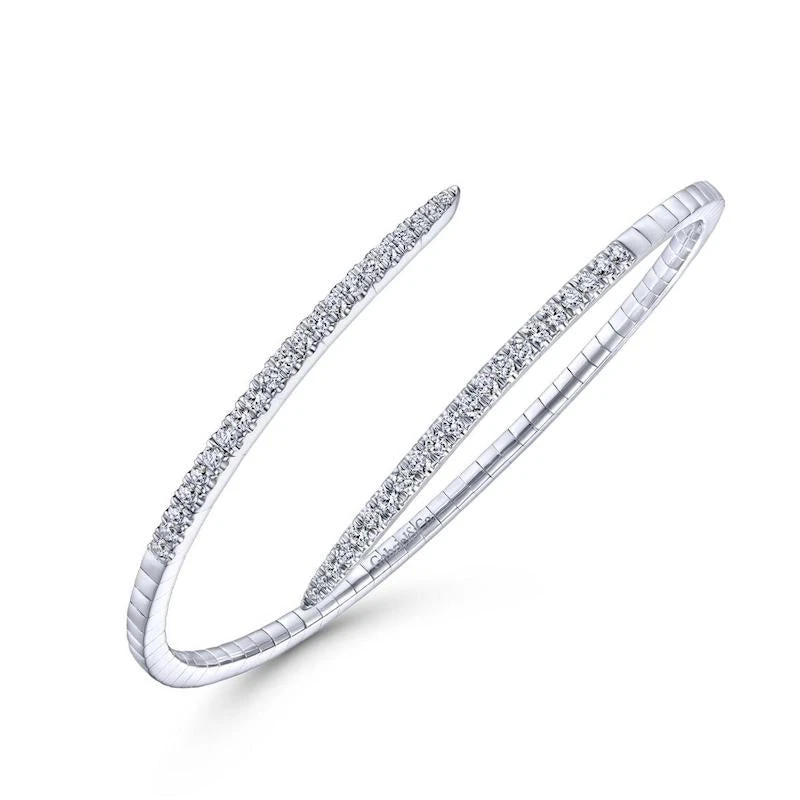 Gabriel & Co. Fashion Gabriel & Co. 14k White Gold Demure Diamond Bangle Bracelet - Image 2
