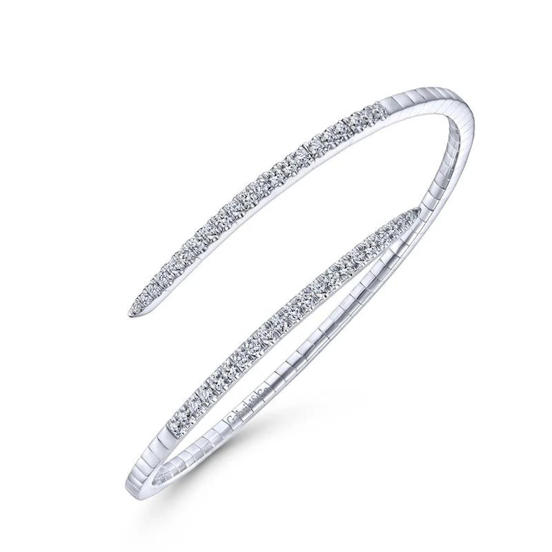 Gabriel & Co. Fashion Gabriel & Co. 14k White Gold Demure Diamond Bangle Bracelet - Image 3