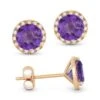 Madison L Madison L 14k Rose Gold Amethyst Earring