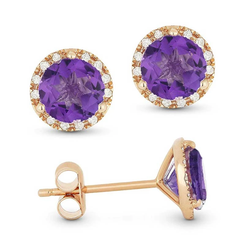 Madison L Madison L 14k Rose Gold Amethyst Earring