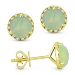 Madison L Madison L 14k Yellow Gold Opal Earring