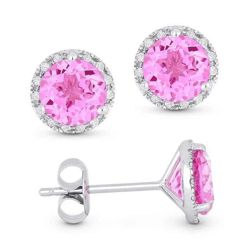 Madison L Madison L 14k White Gold Pink Sapphire Earring