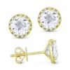 Madison L Madison L 14k Yellow Gold White Topaz Earring