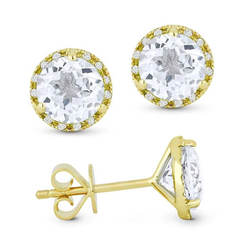 Madison L Madison L 14k Yellow Gold White Topaz Earring