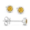 Madison L Madison L 14k White Gold Citrine & Diamond Earring