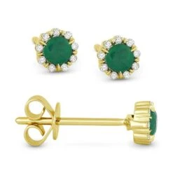 Madison L Madison L 14k Yellow Gold Emerald Earring