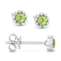 Madison L Madison L 14k Gold Peridot & Diamond Earring
