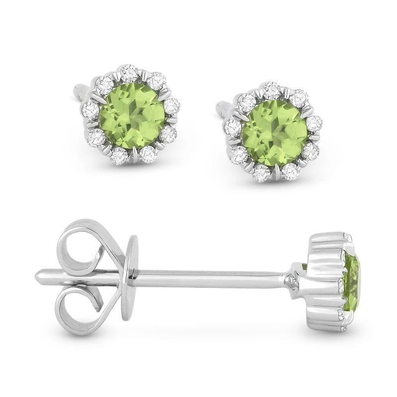 Madison L Madison L 14k Gold Peridot & Diamond Earring