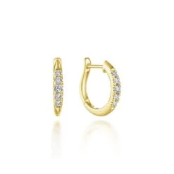 Gabriel & Co. Fashion Gabriel & Co. 14k Yellow Gold Lusso Diamond Huggie Earrings