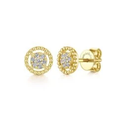 Gabriel & Co. Fashion Gabriel & Co. 14k Yellow Gold Bujukan Diamond Stud Earrings