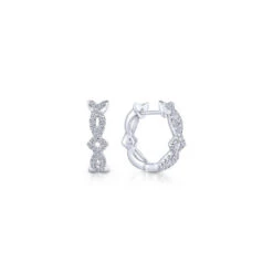 Gabriel & Co. Fashion Gabriel & Co. 14k White Gold Kaslique Diamond Huggie Earrings