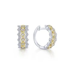 Gabriel & Co. Fashion Gabriel & Co. 14k Two Tone Kaslique Diamond Huggie Earrings