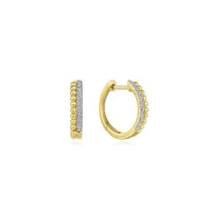 Gabriel & Co. Fashion Gabriel & Co. 14k Yellow Gold Bujukan Diamond Huggie Earrings