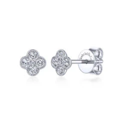 Gabriel & Co. Fashion Gabriel & Co. 14k White Gold Lusso Diamond Stud Earrings