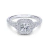 Gabriel & Co. Gabriel & Co. 14k White Gold Contemporary Double Halo Engagement Ring