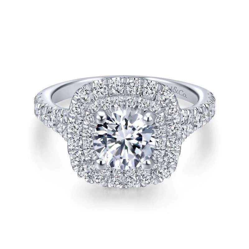 Gabriel & Co. Gabriel & Co. 14k White Gold Entwined Double Halo Engagement Ring