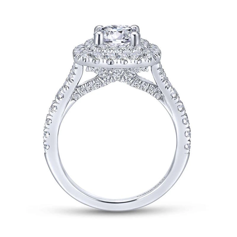 Gabriel & Co. Gabriel & Co. 14k White Gold Entwined Double Halo Engagement Ring - Image 2