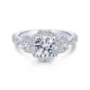 Gabriel & Co. Gabriel & Co. 14k White Gold Entwined 3 Stone Engagement Ring