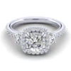Gabriel & Co. Gabriel & Co. 14k White Gold Victorian 3 Stone Halo Engagement Ring