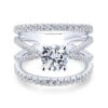 Gabriel & Co. Gabriel & Co. 14k White Gold Nova Free Form Engagement Ring