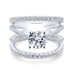 Gabriel & Co. Gabriel & Co. 14k White Gold Nova Free Form Engagement Ring