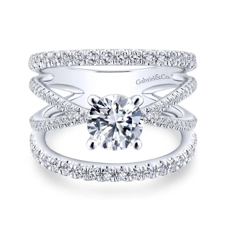 Gabriel & Co. Gabriel & Co. 14k White Gold Nova Free Form Engagement Ring