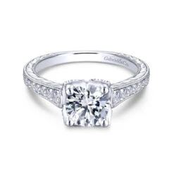 Gabriel & Co. Gabriel & Co. 14k White Gold Victorian Straight Engagement Ring