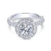 Gabriel & Co. Gabriel & Co. 14k White Gold Embrace Double Halo Engagement Ring