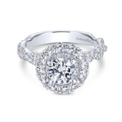 Gabriel & Co. Gabriel & Co. 14k White Gold Embrace Double Halo Engagement Ring