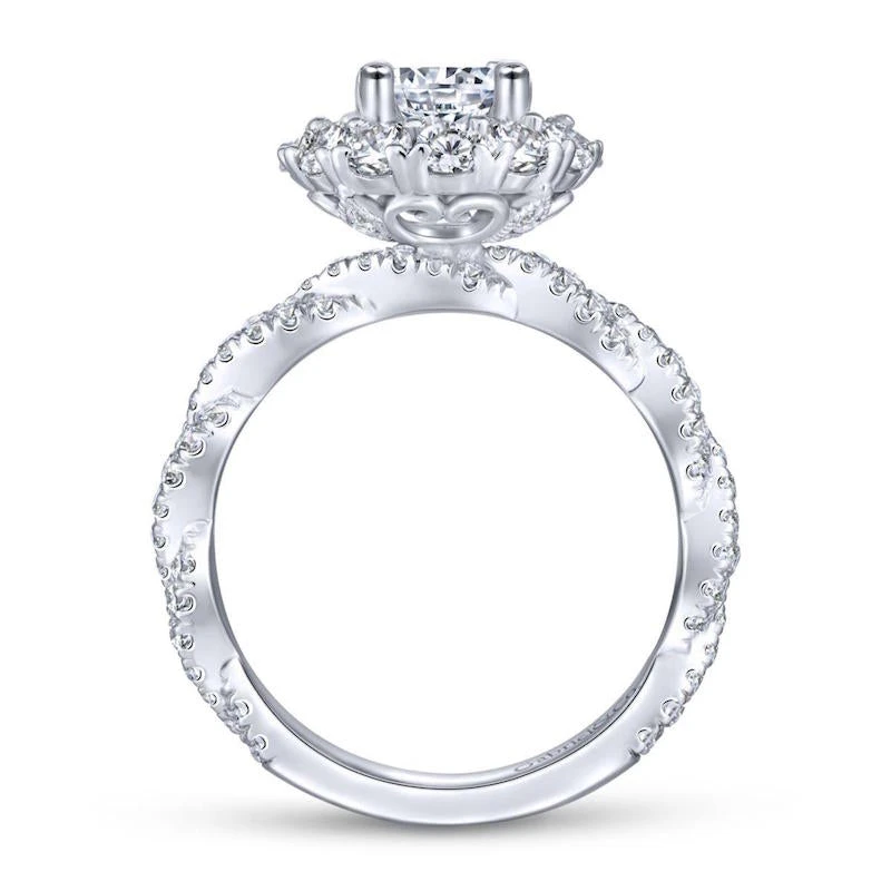 Gabriel & Co. Gabriel & Co. 14k White Gold Embrace Double Halo Engagement Ring - Image 2