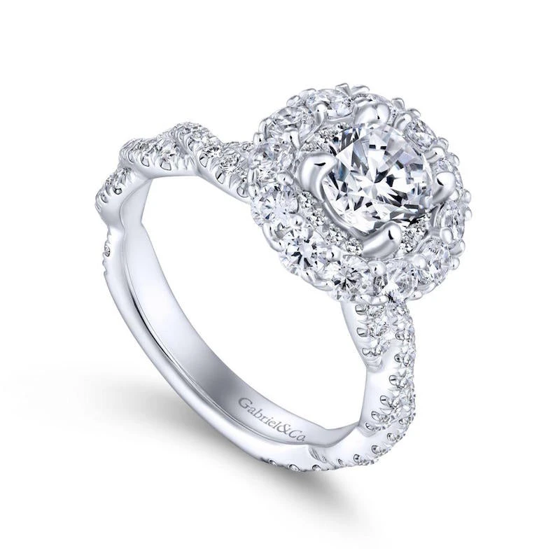 Gabriel & Co. Gabriel & Co. 14k White Gold Embrace Double Halo Engagement Ring - Image 3