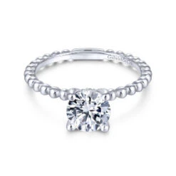 Gabriel & Co. Gabriel & Co. 14k White Gold Contemporary Solitaire Engagement Ring
